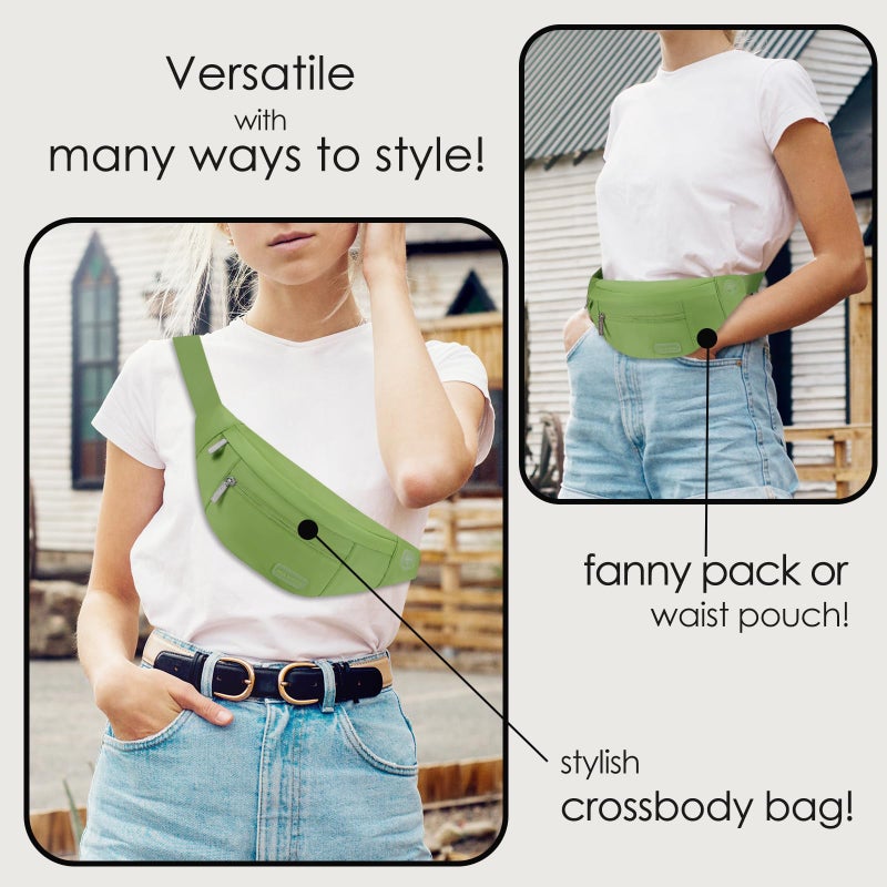 MAXTOP Large Crossbody Fanny Pack with 4-Zipper Pockets Gifts for Enjoy Sports Festival Workout Traveling Running Casual Hands-Free Wallets Waist Pack Phone Bag Fits All Phones - Image 2